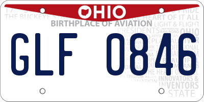 OH license plate GLF0846