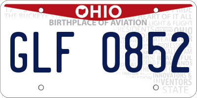OH license plate GLF0852