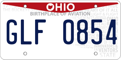 OH license plate GLF0854