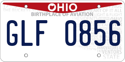 OH license plate GLF0856