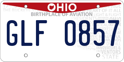 OH license plate GLF0857