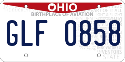 OH license plate GLF0858