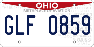 OH license plate GLF0859