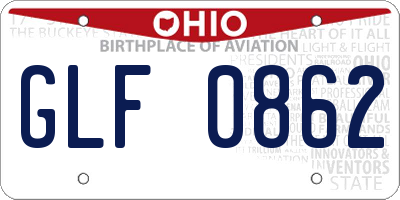 OH license plate GLF0862