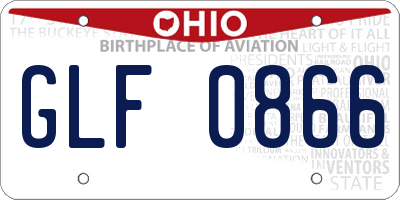 OH license plate GLF0866