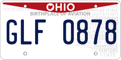 OH license plate GLF0878