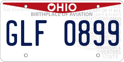 OH license plate GLF0899