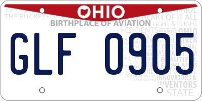 OH license plate GLF0905