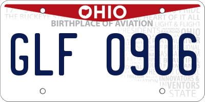 OH license plate GLF0906