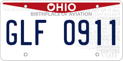 OH license plate GLF0911