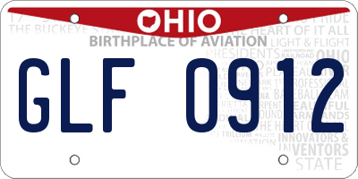 OH license plate GLF0912