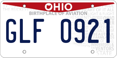 OH license plate GLF0921