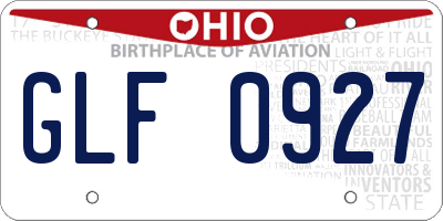 OH license plate GLF0927