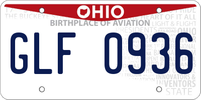 OH license plate GLF0936