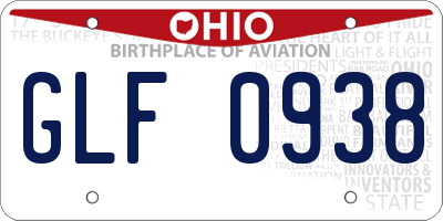 OH license plate GLF0938