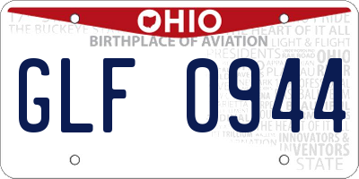 OH license plate GLF0944