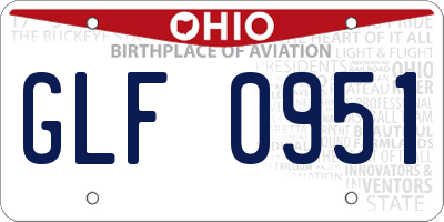 OH license plate GLF0951