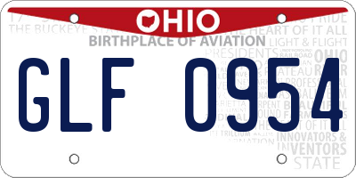 OH license plate GLF0954