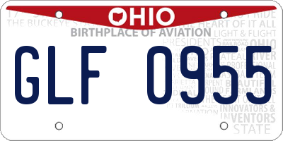 OH license plate GLF0955