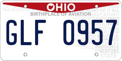 OH license plate GLF0957