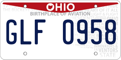 OH license plate GLF0958