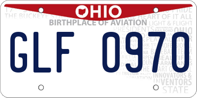 OH license plate GLF0970