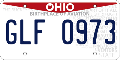 OH license plate GLF0973