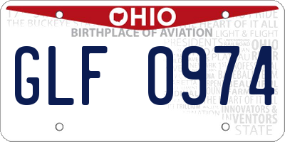 OH license plate GLF0974