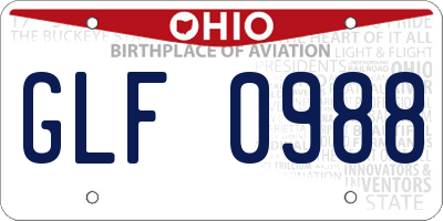 OH license plate GLF0988