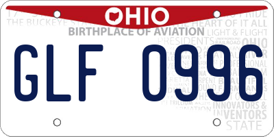 OH license plate GLF0996