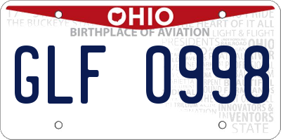 OH license plate GLF0998