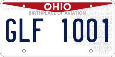 OH license plate GLF1001