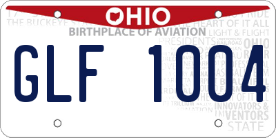 OH license plate GLF1004