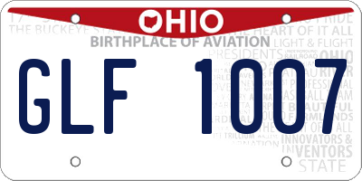 OH license plate GLF1007