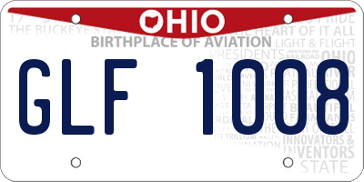 OH license plate GLF1008