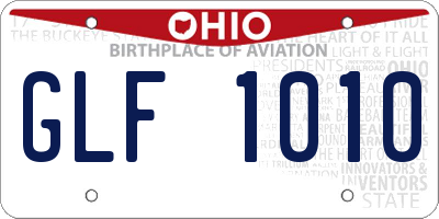 OH license plate GLF1010