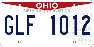 OH license plate GLF1012