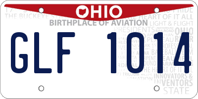 OH license plate GLF1014