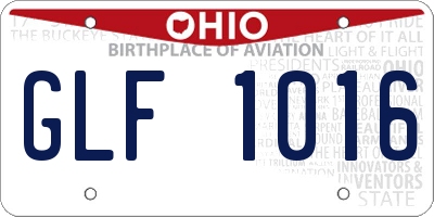 OH license plate GLF1016