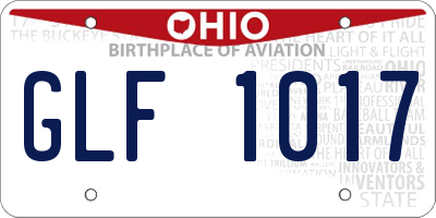 OH license plate GLF1017