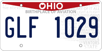 OH license plate GLF1029