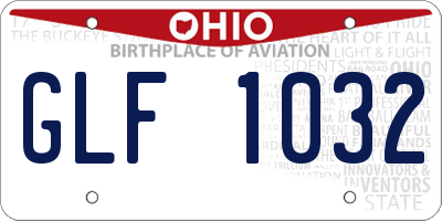 OH license plate GLF1032