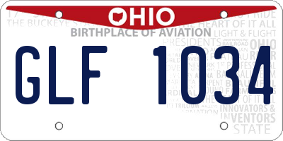 OH license plate GLF1034