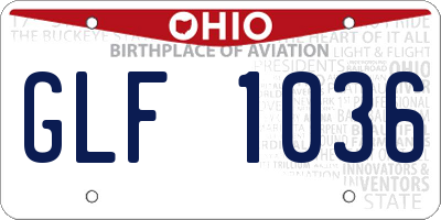 OH license plate GLF1036