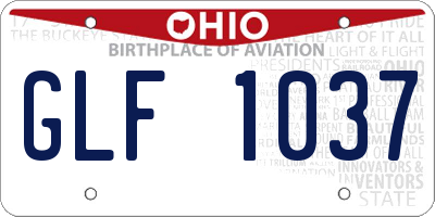 OH license plate GLF1037