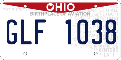 OH license plate GLF1038
