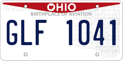 OH license plate GLF1041