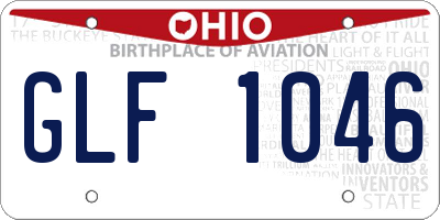 OH license plate GLF1046