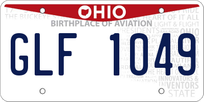 OH license plate GLF1049