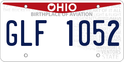 OH license plate GLF1052